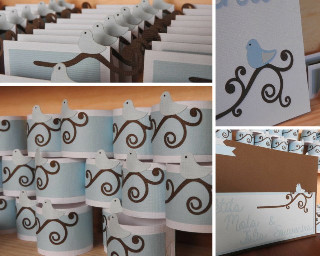 commande baptême doux oiseaux bleus